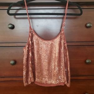 Coral sequence crop top size S